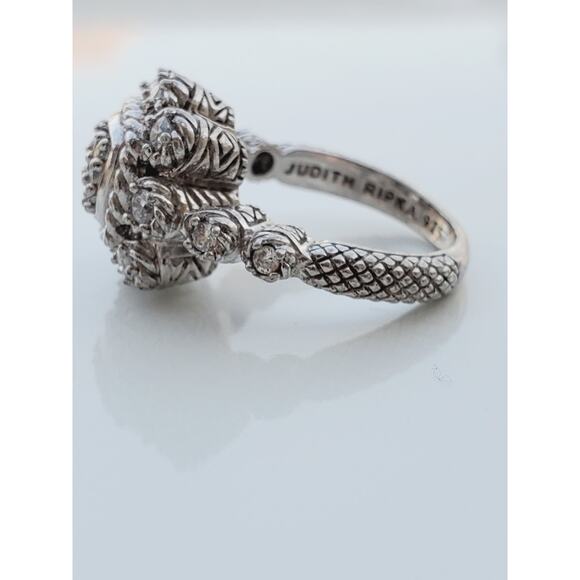 Judith Ripka Diamonique Sterling Silver Heirloom Statement Ring Size 8 - Picture 3 of 8